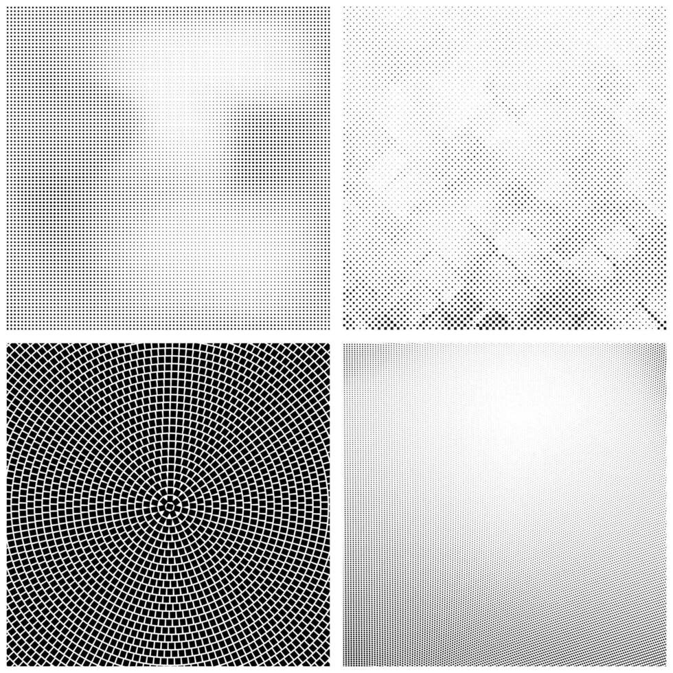 Halftone Pattern. Set of Dotted. Dotted Texture on White Background. Overlay Grunge Template. Distress Linear Design. Fade Monochrome Points. Pop Art Backdrop. vector