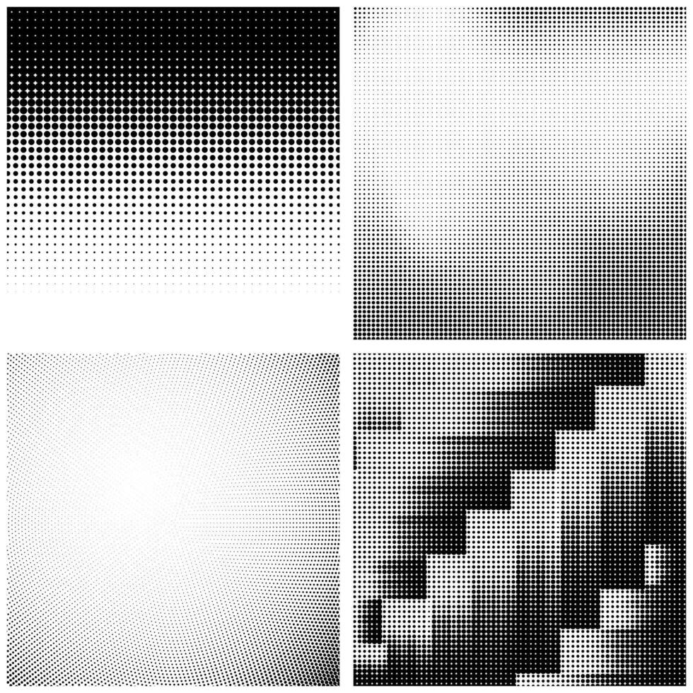 Halftone Pattern. Set of Dots. Dotted Texture on White Background. Overlay Grunge Template. Distress Linear Design. Fade Monochrome Dotted Points. Pop Art Backdrop. vector