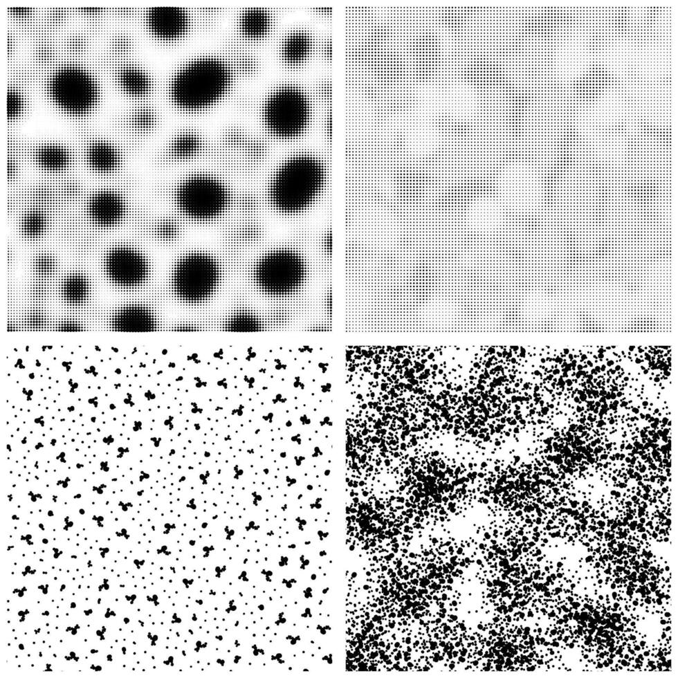 Halftone Pattern. Set of Dots. Dotted Texture on White Background. Overlay Grunge Template. Distress Linear Design. Fade Monochrome Points. Pop Art Backdrop Design. vector