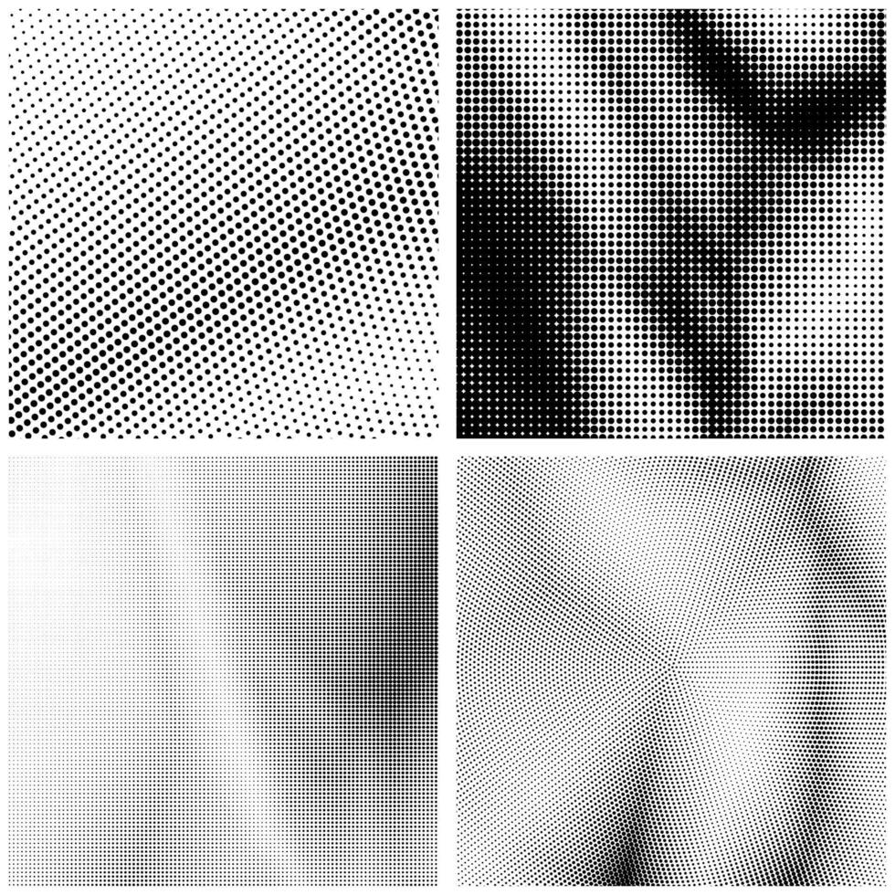 Halftone Pattern. Set of Dots. Dotted Texture on White Background. Overlay Grunge Template. Distress Linear Designs. Fade Monochrome Points. Pop Art Backdrop. vector