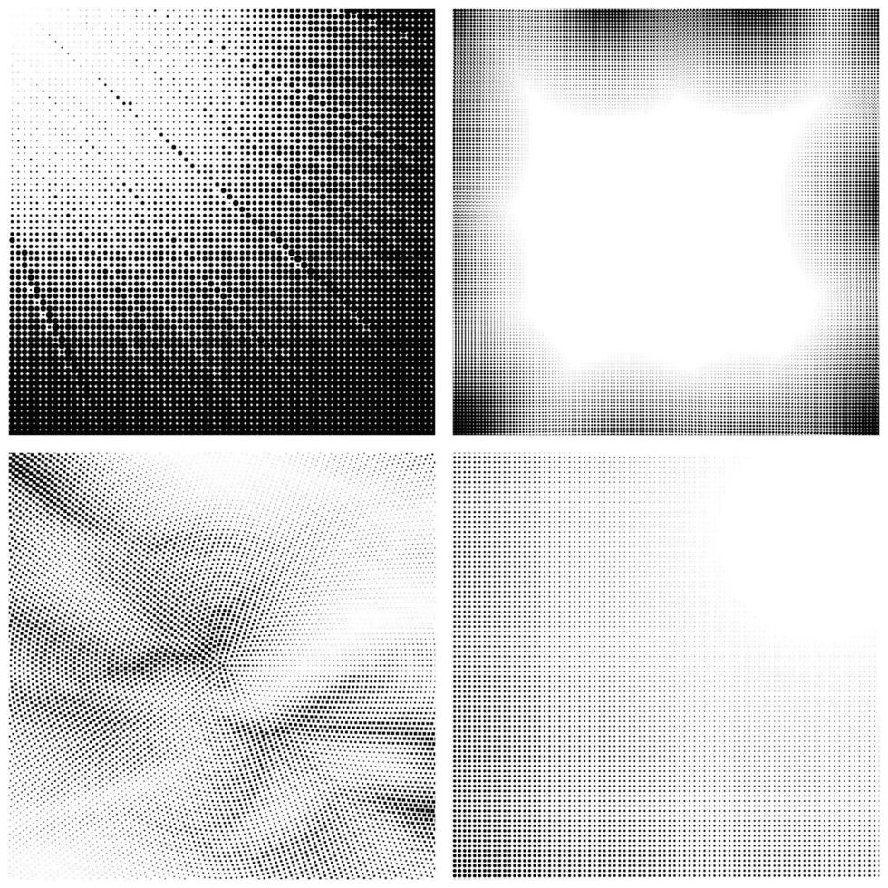 Halftone Pattern. Set of Dots. Dotted Texture on White Background. Overlay Grunge Template. Distress Linear Design. Fade Monochrome Points. Dotted Pop Art Backdrop. vector