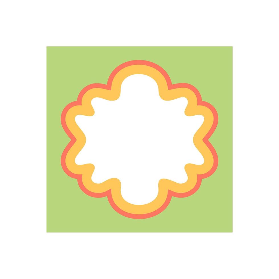 Groovy scallop border with wavy outline shape in retro style. Artistic frame stands out as a colorful y2k background. Stylish graphic accent for creative modern design use. vector