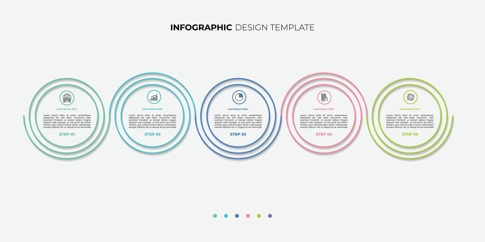 Creative Timeline Creator infographic template. 5 Step timeline journey, calendar Flat simple infographics design vector