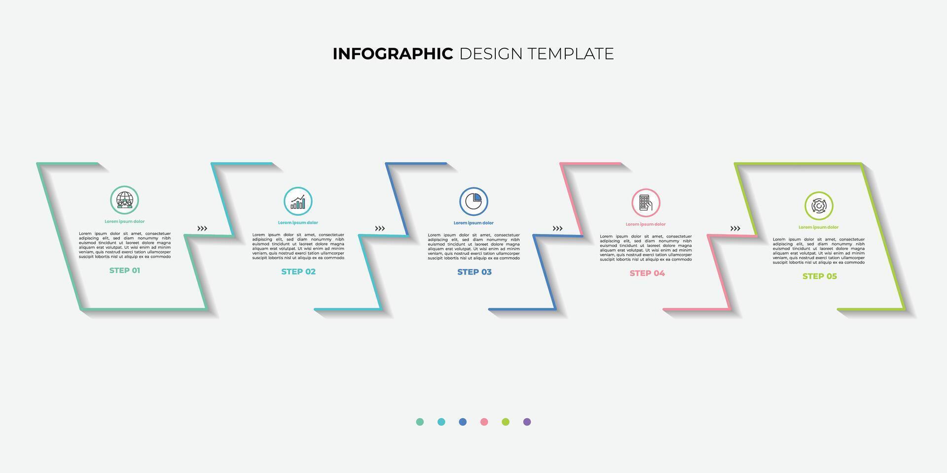 Creative Timeline Creator infographic outline template. 5 Step timeline journey, calendar Flat simple infographics design template vector