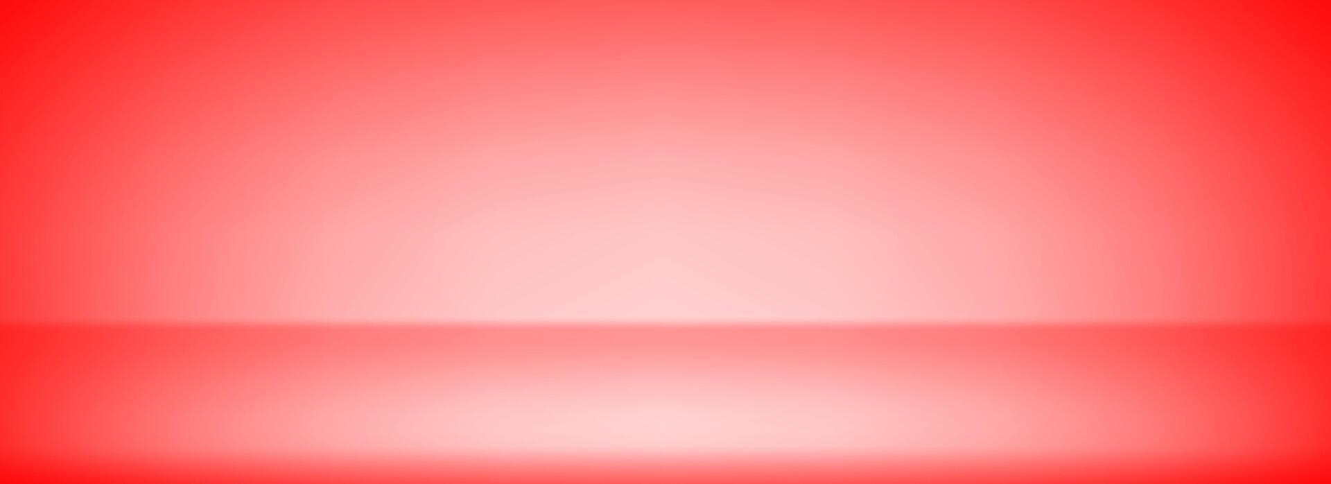 Red studio podium wallpaper. Gradient limbo scene background. Bright shelf and wall backdrop for mockup, presentation, template, product showcase. Abstract cherry room stage display. vector