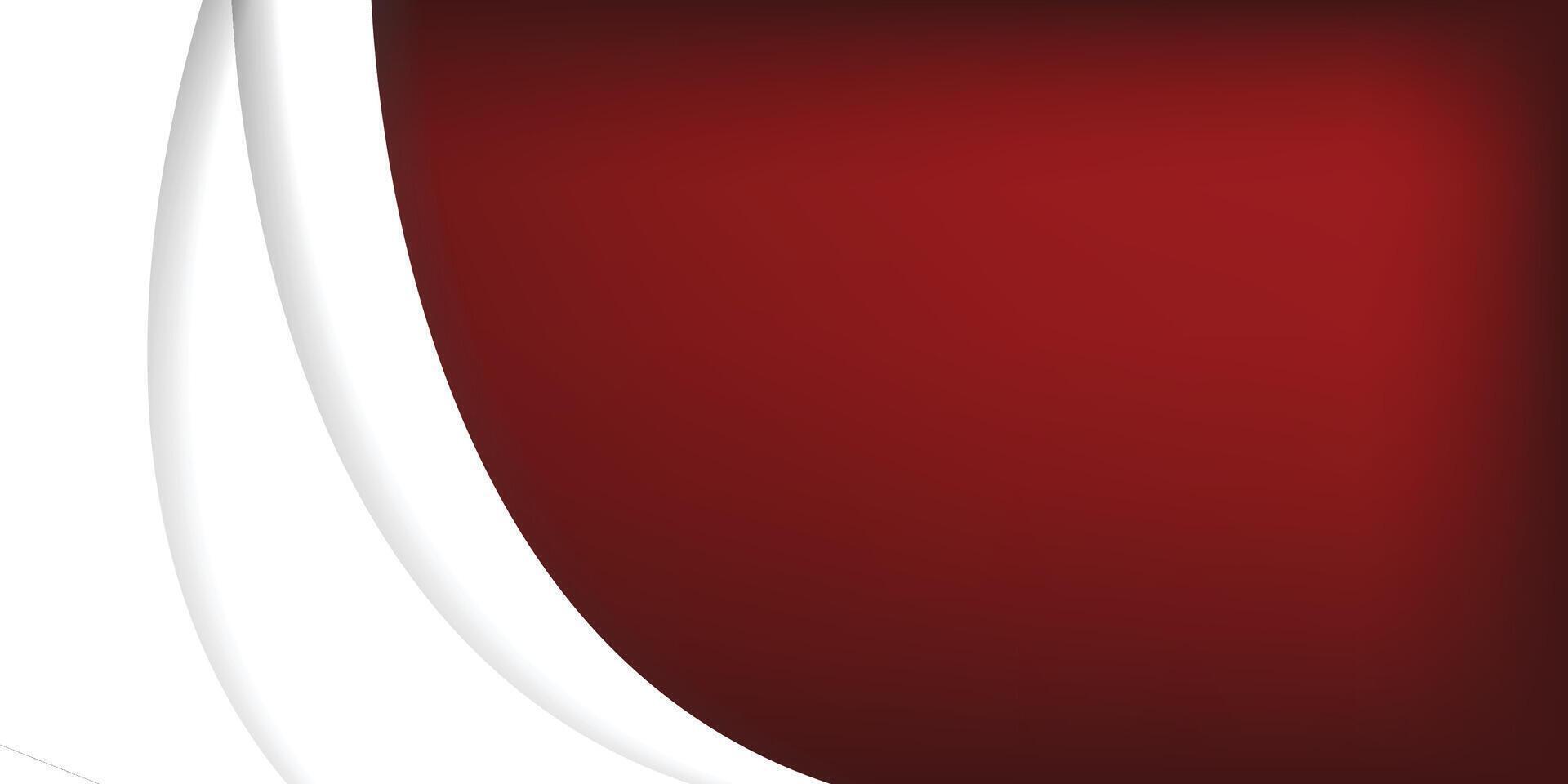 a red and white background with a curved edge vector