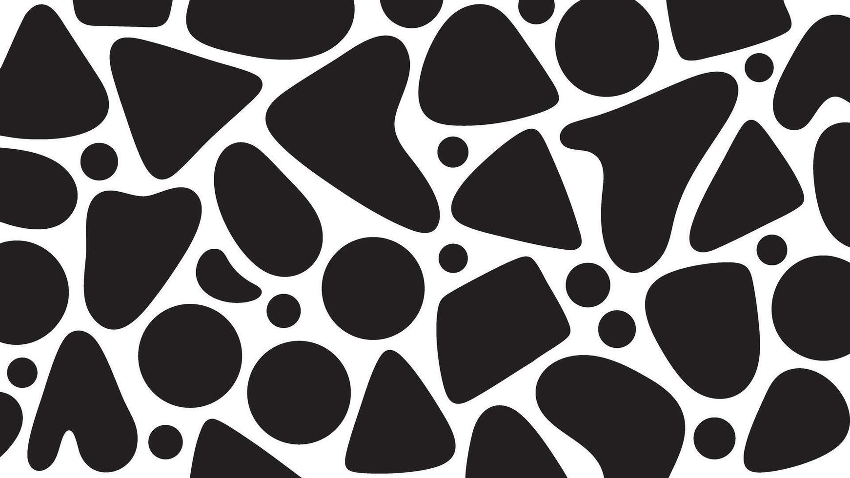 Two Dimensional Illustration Showcasing Striking Silhouette Pattern Abstract Shapes And Blobs vector