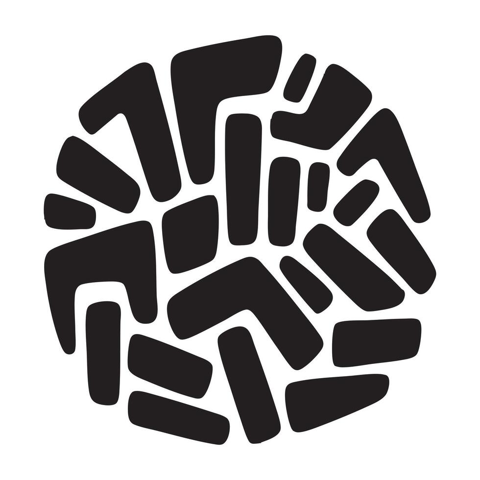 Minimal Tribal Silhouette Artwork Featuring Sharp Black Angular Shapes In Balance vector