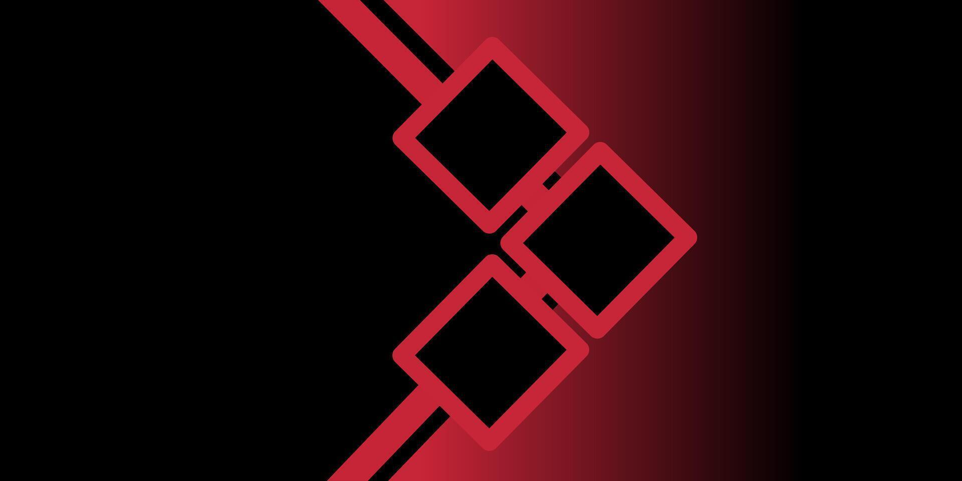 Abstract Red and Black Geometric Pattern with Intersecting Lines and Squares vector