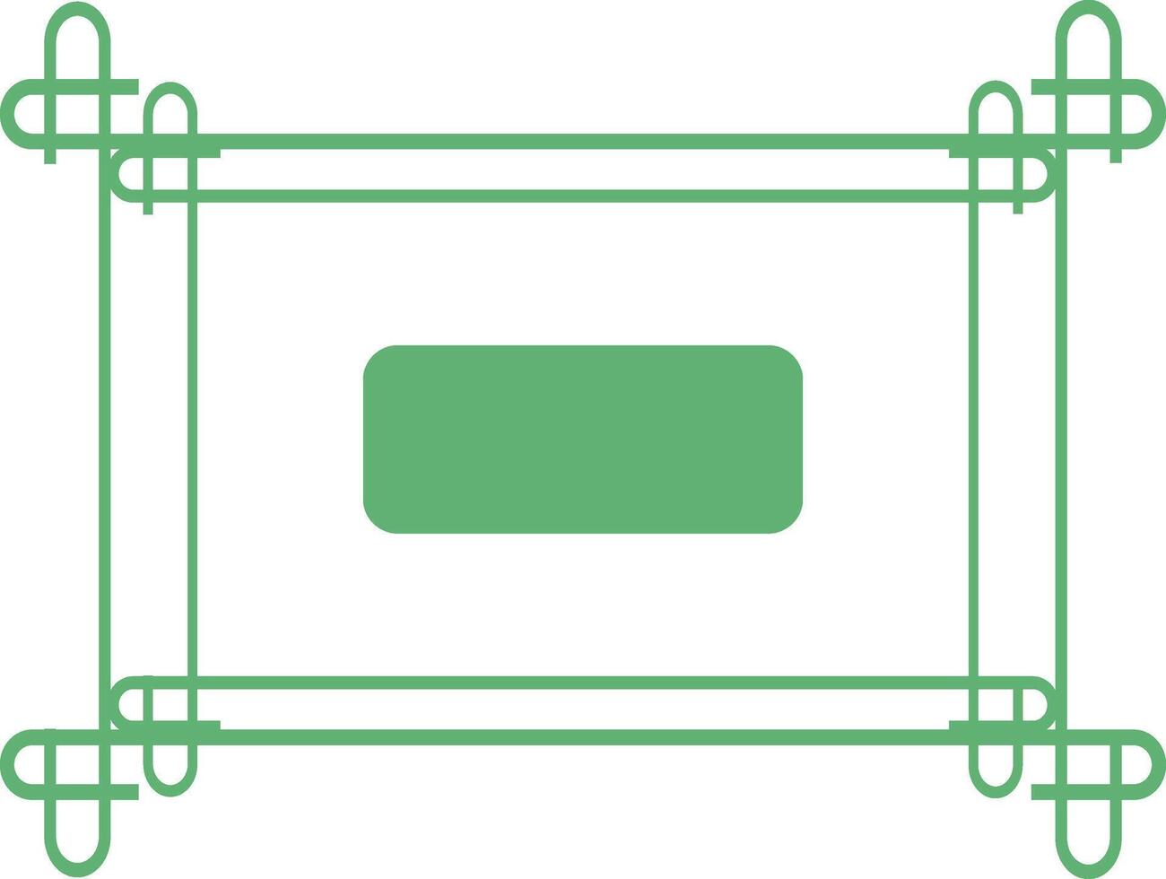 A stylized rectangular box is isolated against white with clover green lines and shapes vector