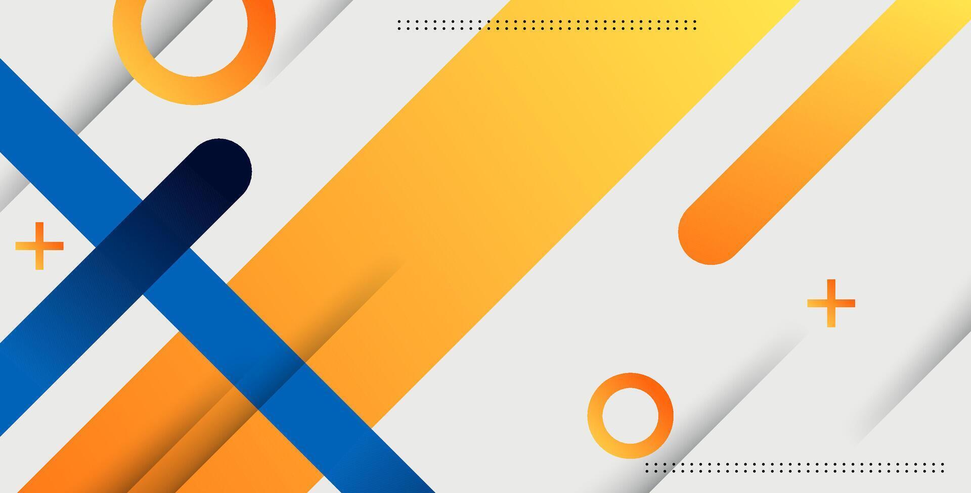 minimal abstract blue white orange gradient color with modern shape cool trendy design banner background. vector