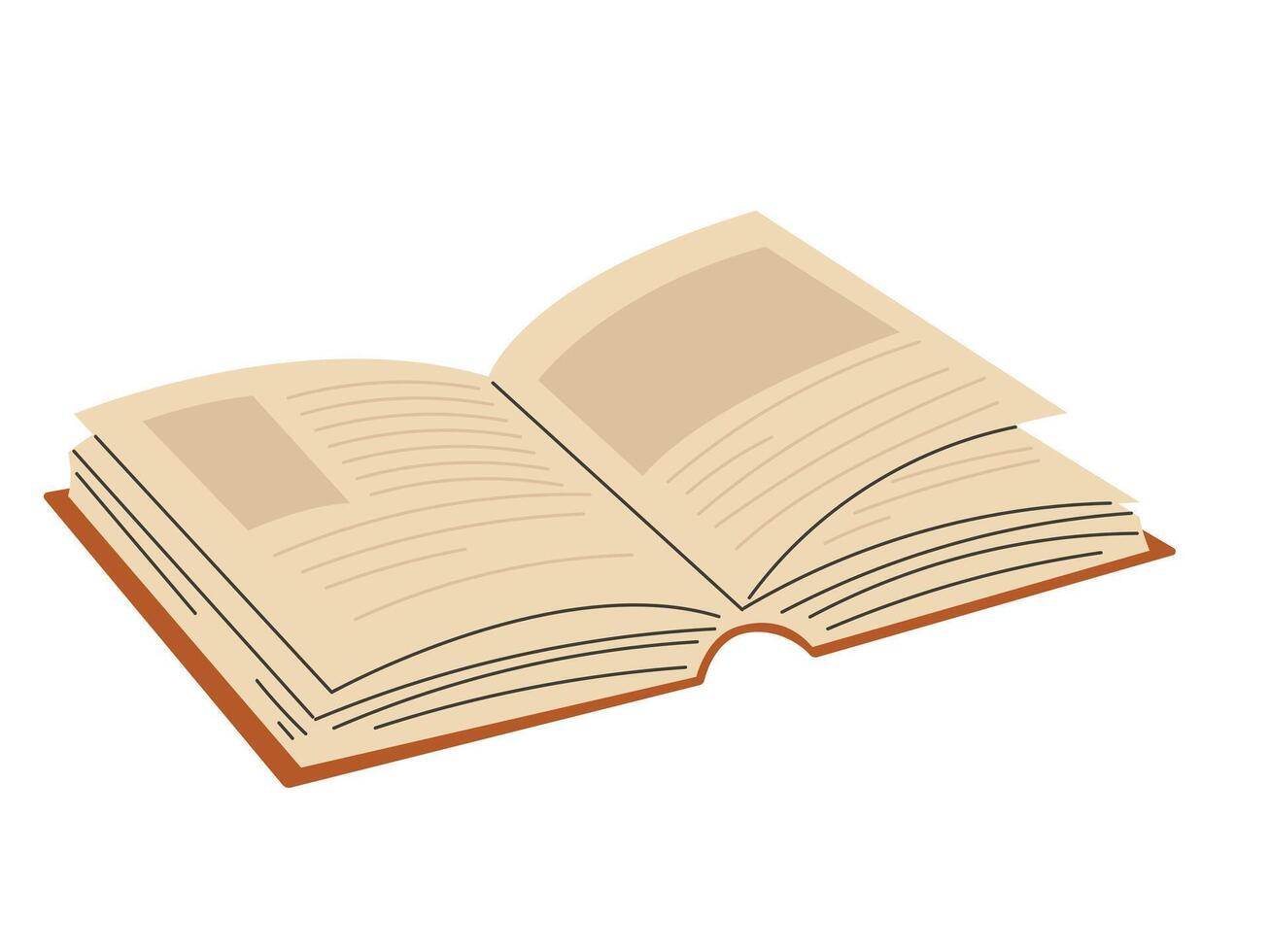 Hand drawn open a book with images and text vector