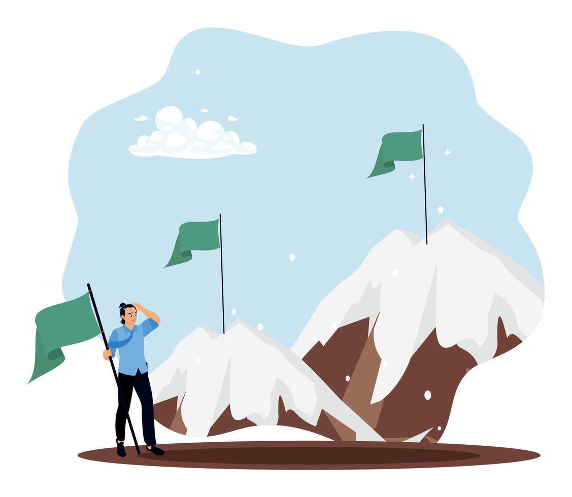 A man with ambition and motivation to develop a business with the aim of achieving higher targets. vector