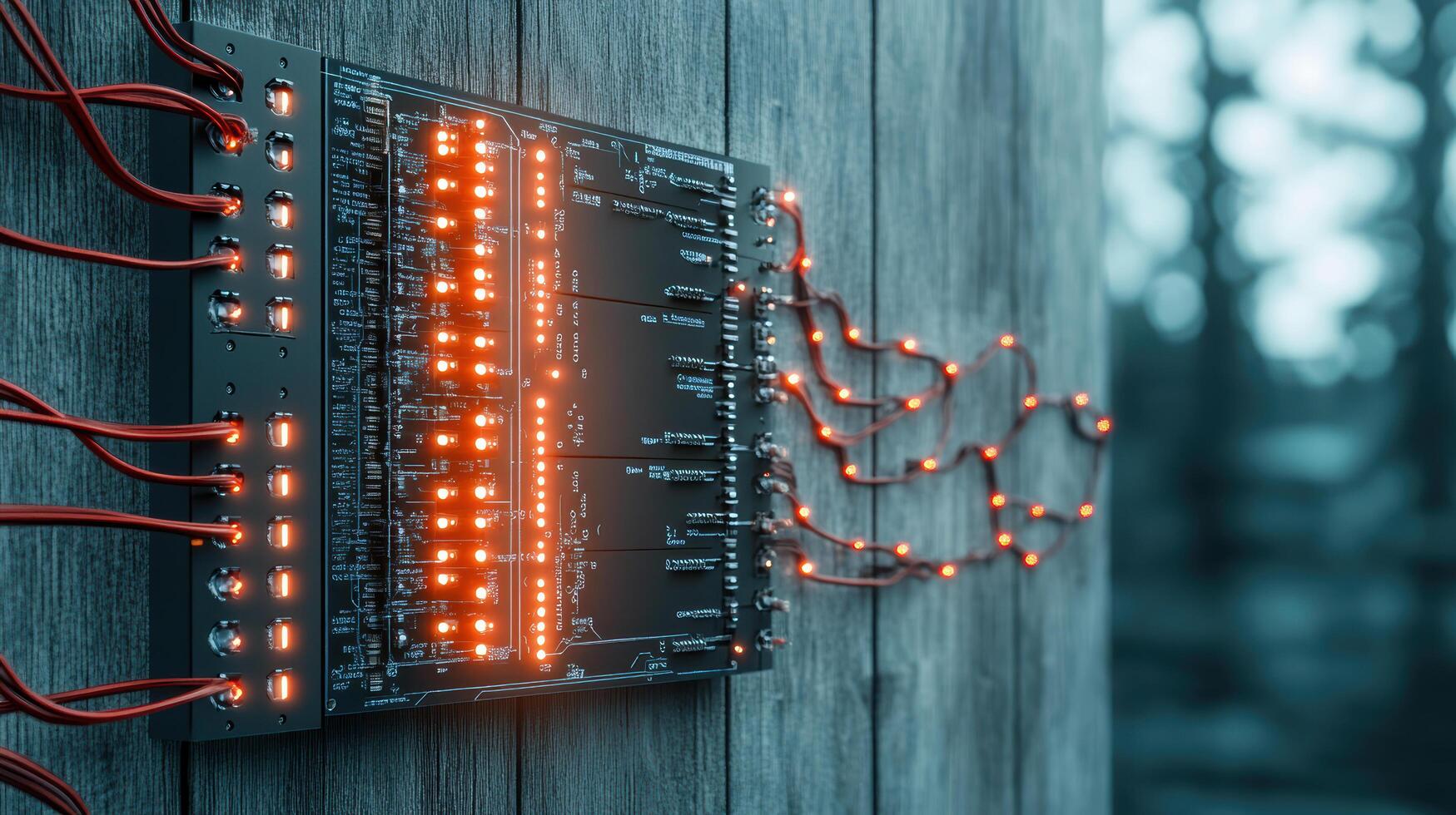 Glowing red wires connect to deactivation sequence module, showcasing intricate circuitry photo