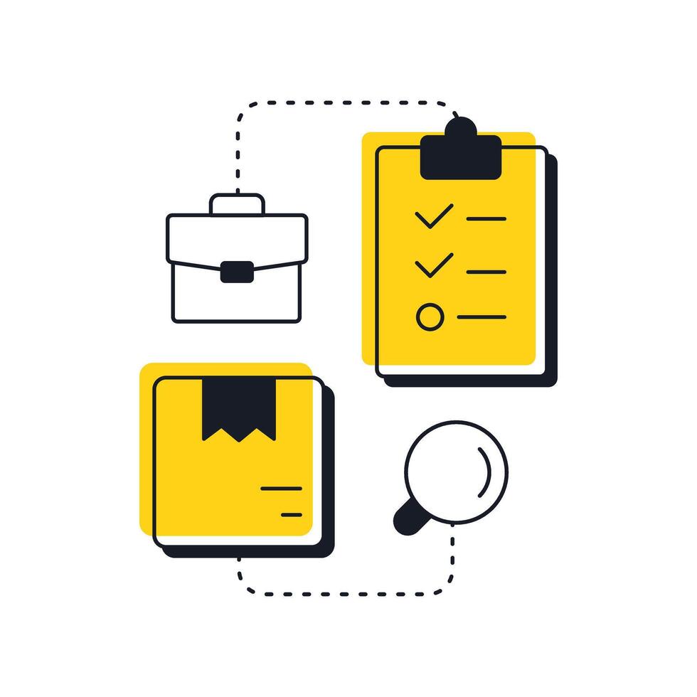 Resource availability modern linear concept icon. Company ability demand response. Capacity management metric. Flat outline elements connected with dotted lines. Creative visual. Easy to edit vector