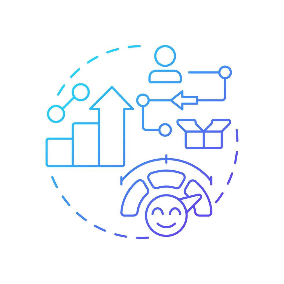 Customer journey map blue gradient concept icon. Visual representation of entire experience. Gap analysis tool. Round shape line illustration. Abstract idea. Graphic design. Easy to use in blog post vector