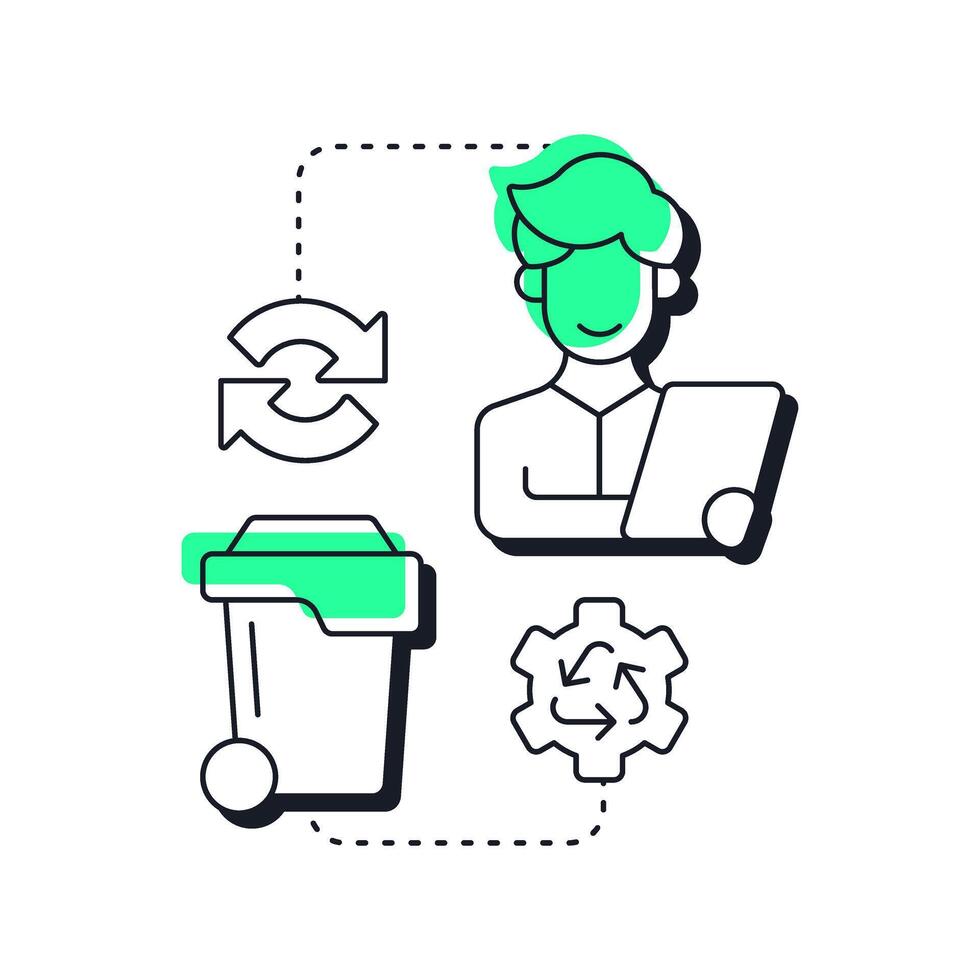 Resource utilization modern linear concept icon. Strategic efficient usage. Benefit of capacity management. Flat outline elements connected with dotted lines. Creative visual. Easy to edit vector
