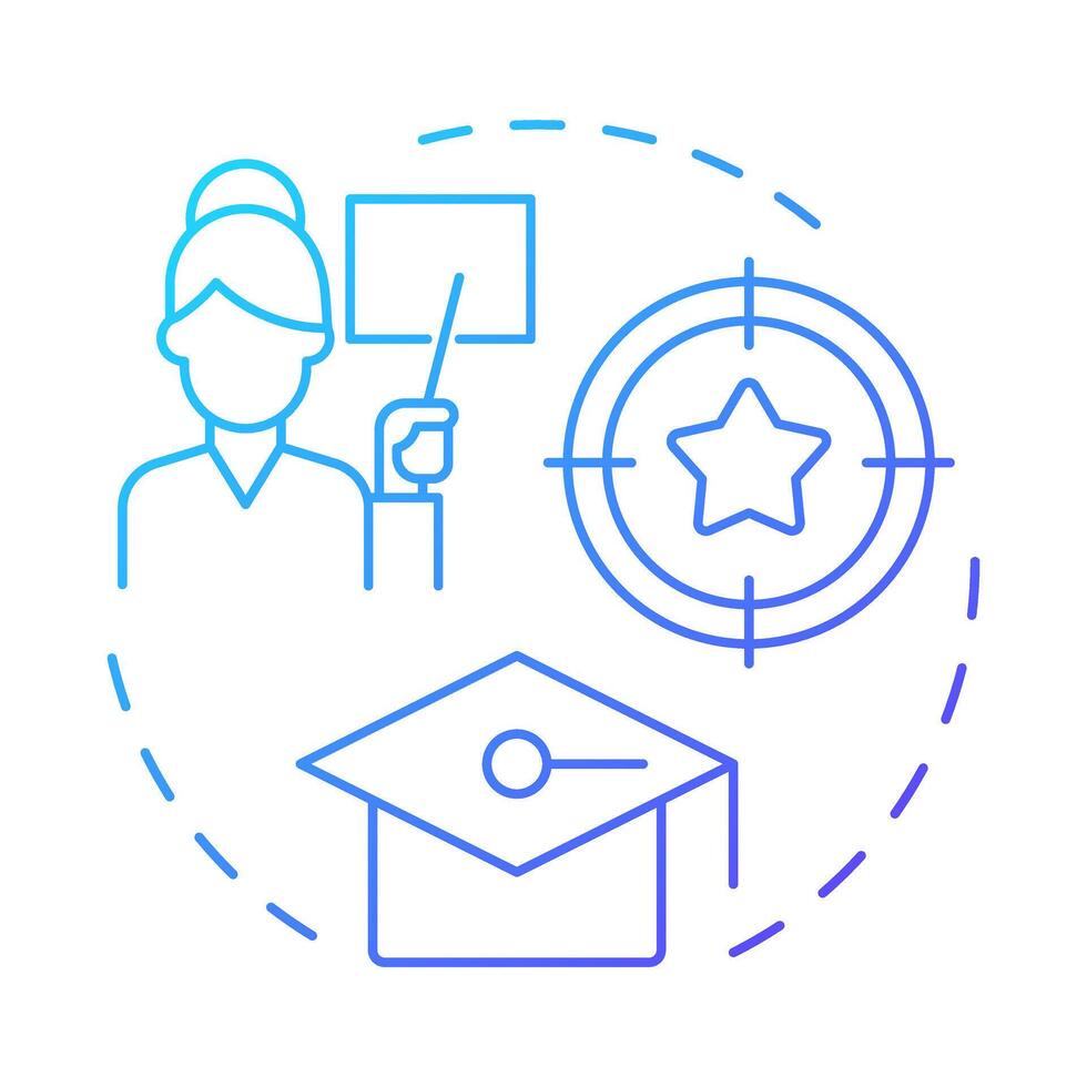 Knowledge blue gradient concept icon. Acquire information, tools and training. ADKAR model. Business development strategy. Round shape line illustration. Abstract idea. Graphic design. Easy to use vector