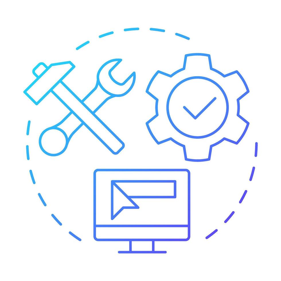 Ability blue gradient concept icon. Turning knowledge into action. ADKAR model. Corporate innovative solutions integration. Round shape line illustration. Abstract idea. Graphic design. Easy to use vector