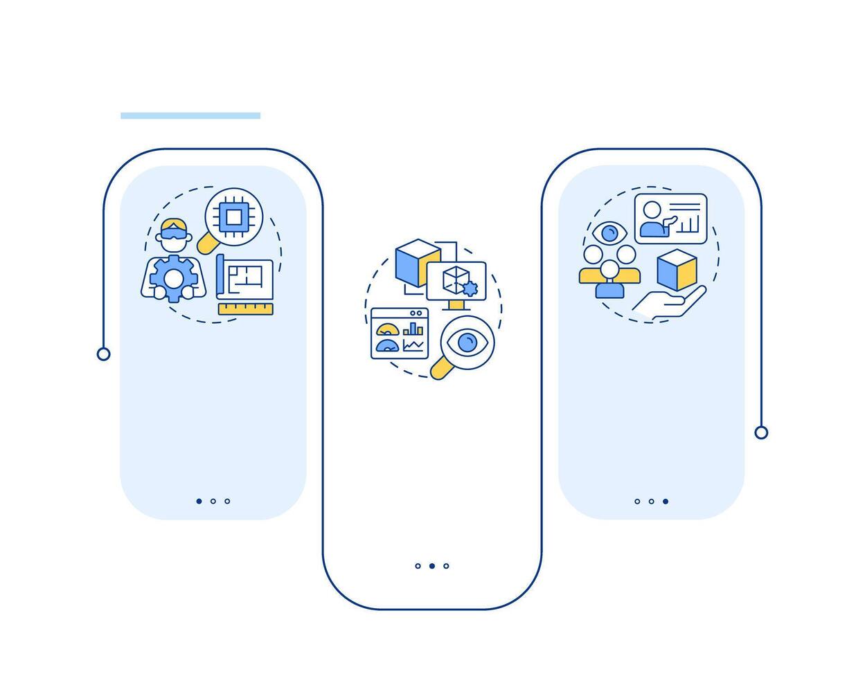 Levels of technology readiness rectangle infographic . Development stage management. Data visualization with 3 steps. Editable rectangular options chart vector