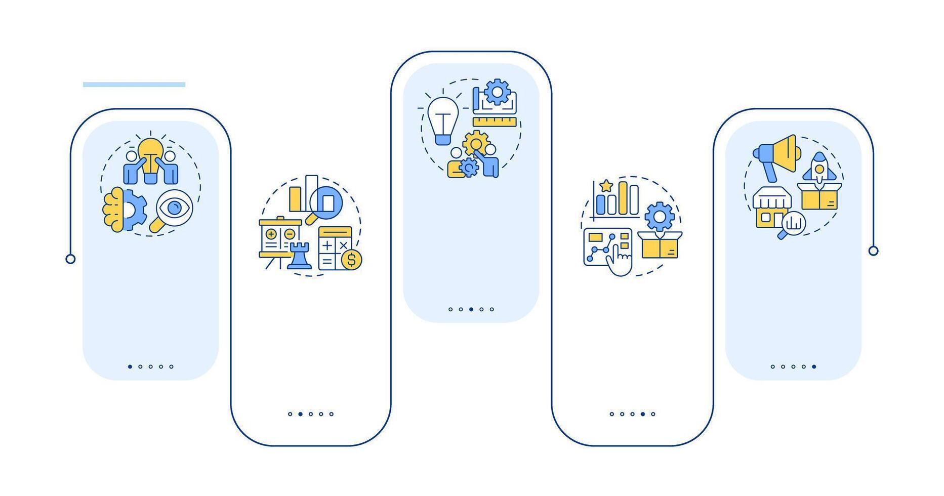 Innovation funnel rectangle infographic . Marketing research and development strategy. Data visualization with 5 steps. Editable rectangular options chart vector