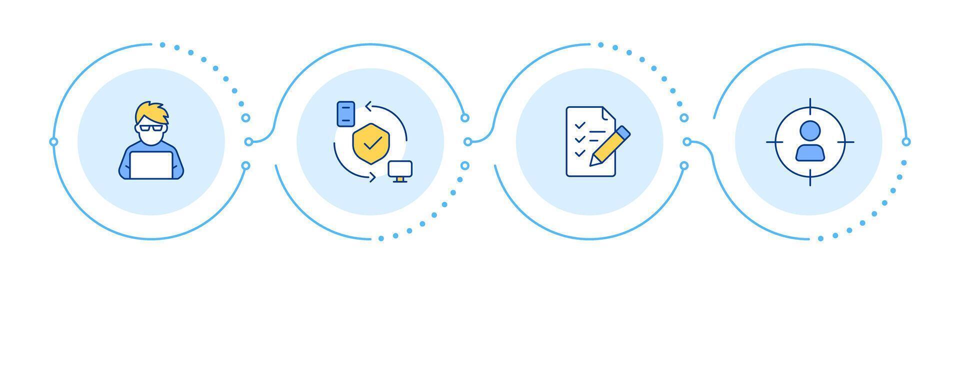 Data management process illustration for security vector