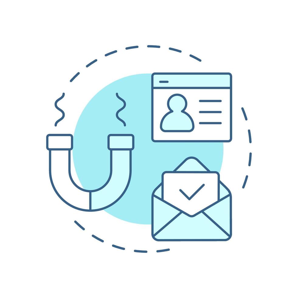 Generate more leads soft blue concept icon. Marketing campaign. Customer, user. Round shape line illustration. Abstract idea. Graphic design. Easy to use in presentation, infographic vector