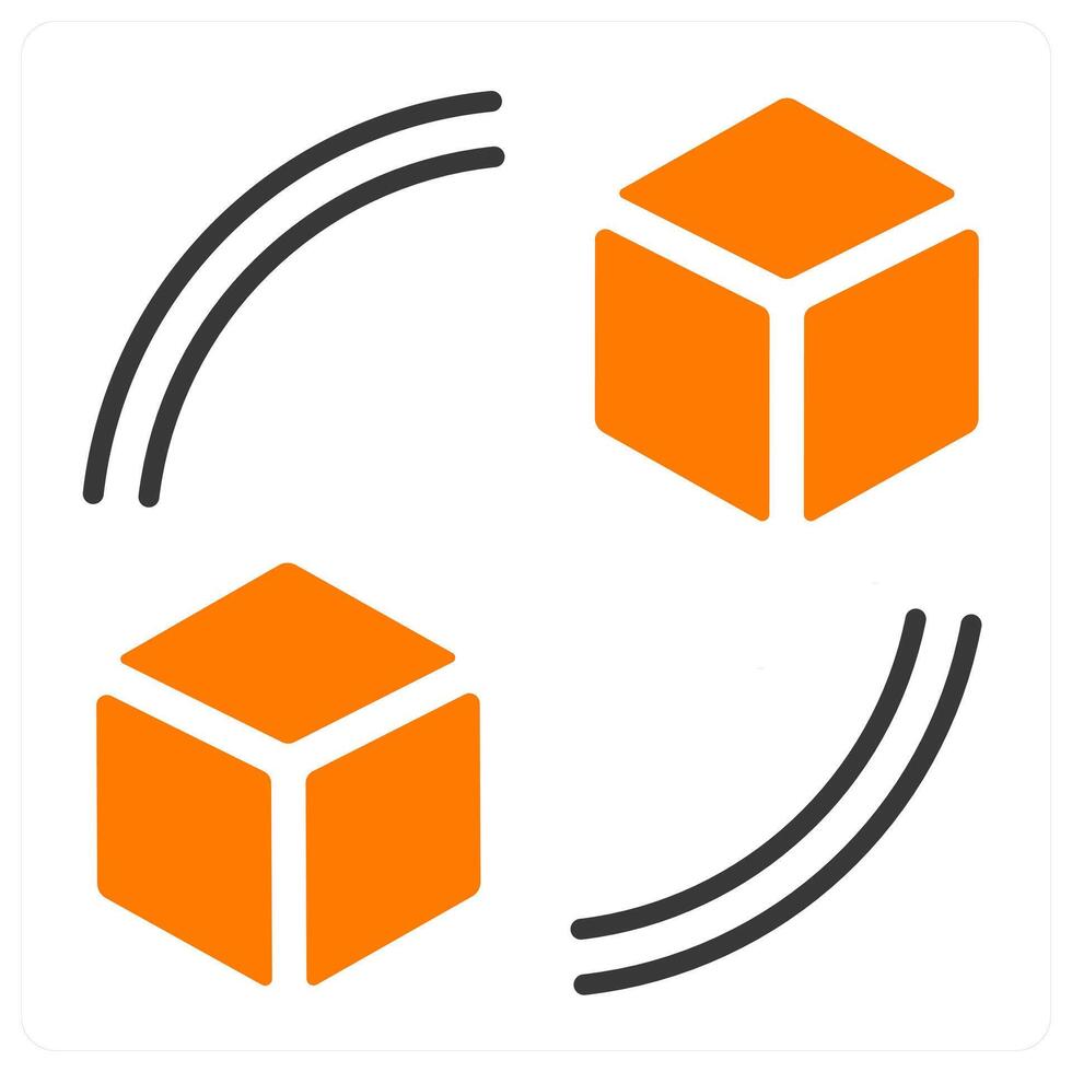 refresh and Big data icon concept in orange color vector