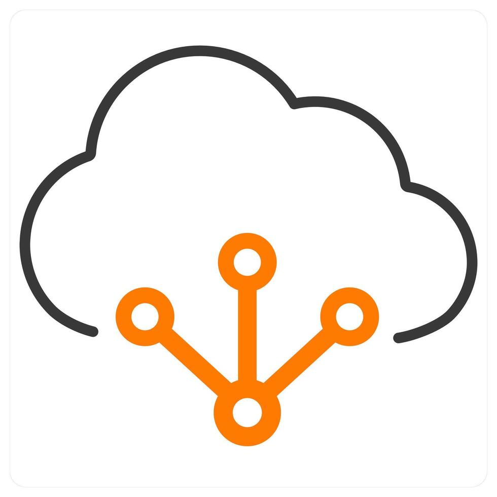 cloud connectivity and network icon concept in orange color vector