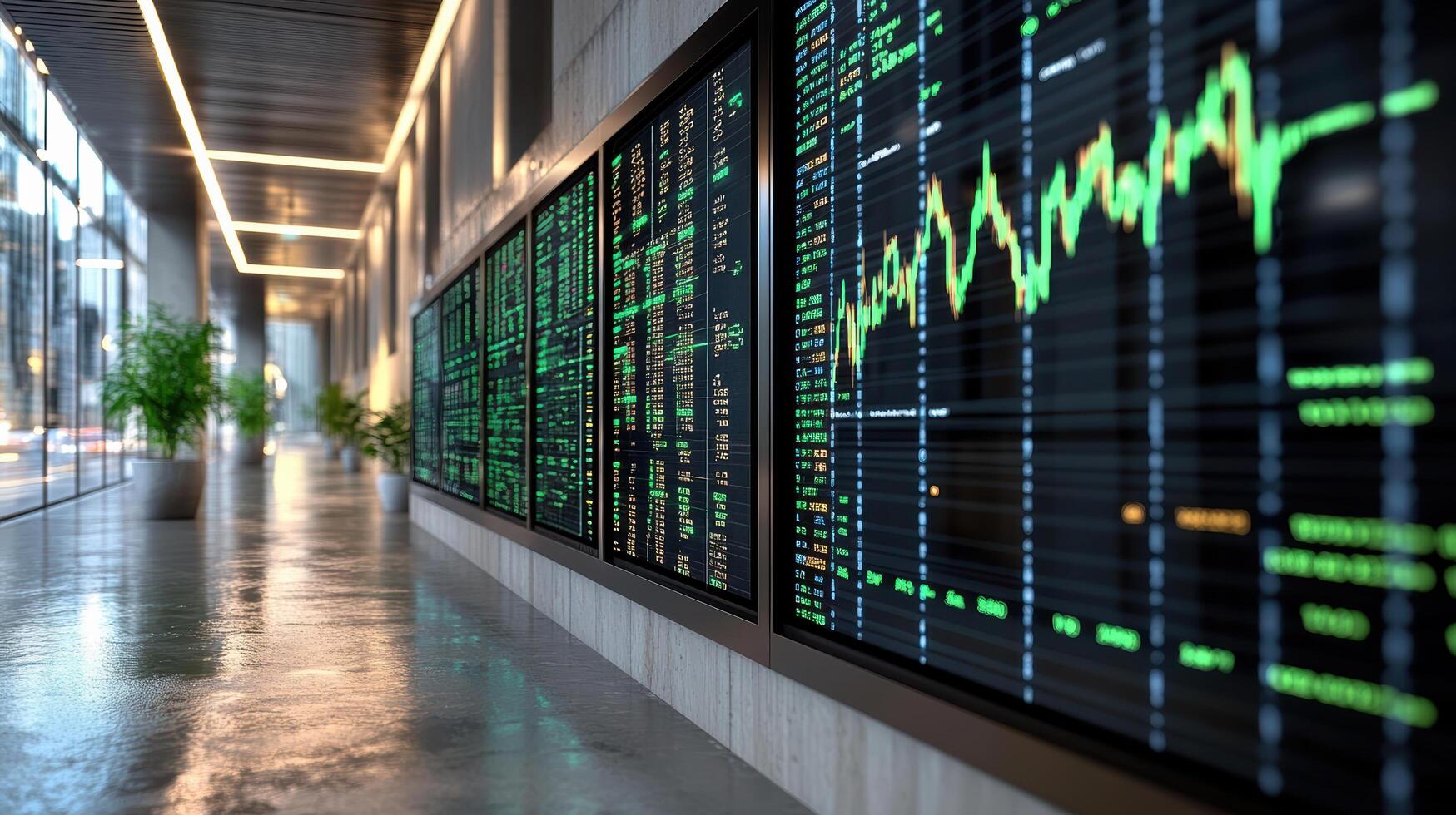 Financial charts display augmented reality modern office data visualization technology photo