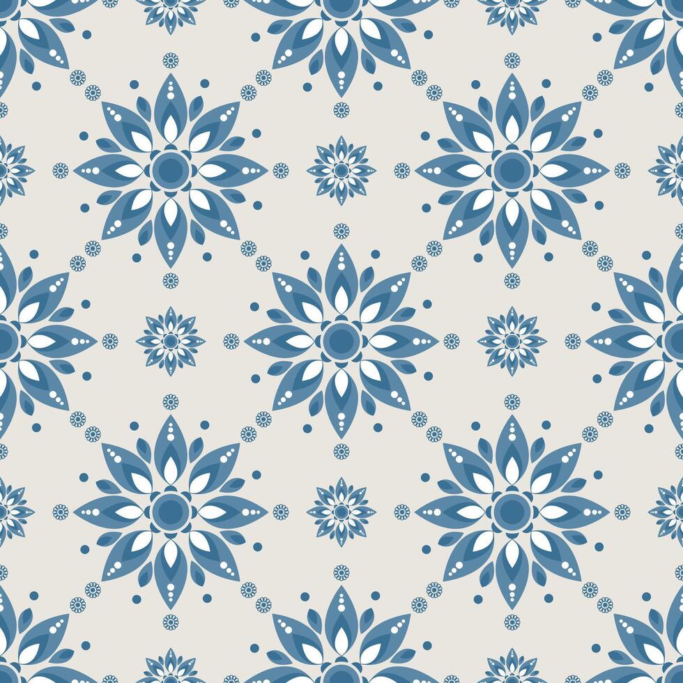 Geometric with floral pattern background, ceramic tile pattern, tile design, wrap, carpet vector