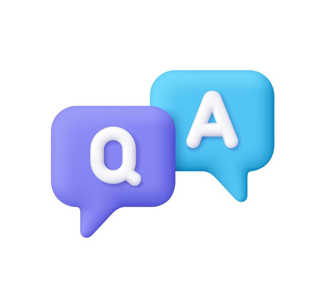 Q and A speech bubbles vector