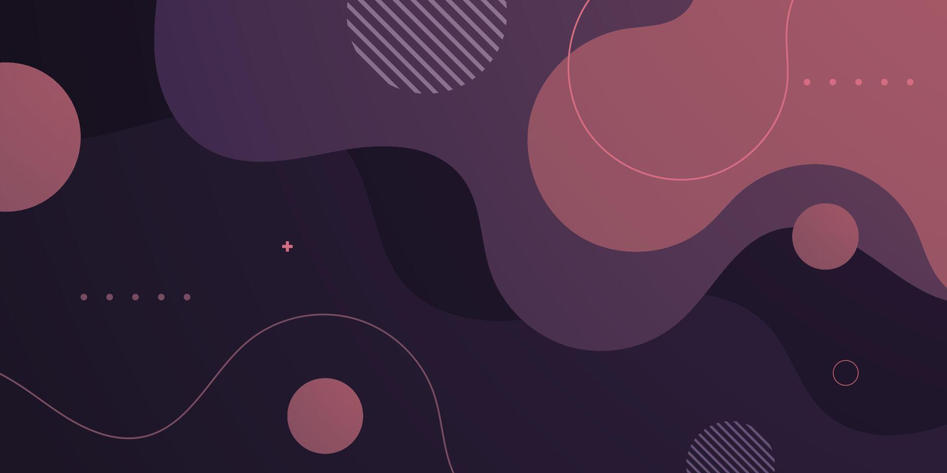 Fluid wave abstract background with dark color background. Simple and elegant banner background. Trendy geometric pattern design. vector