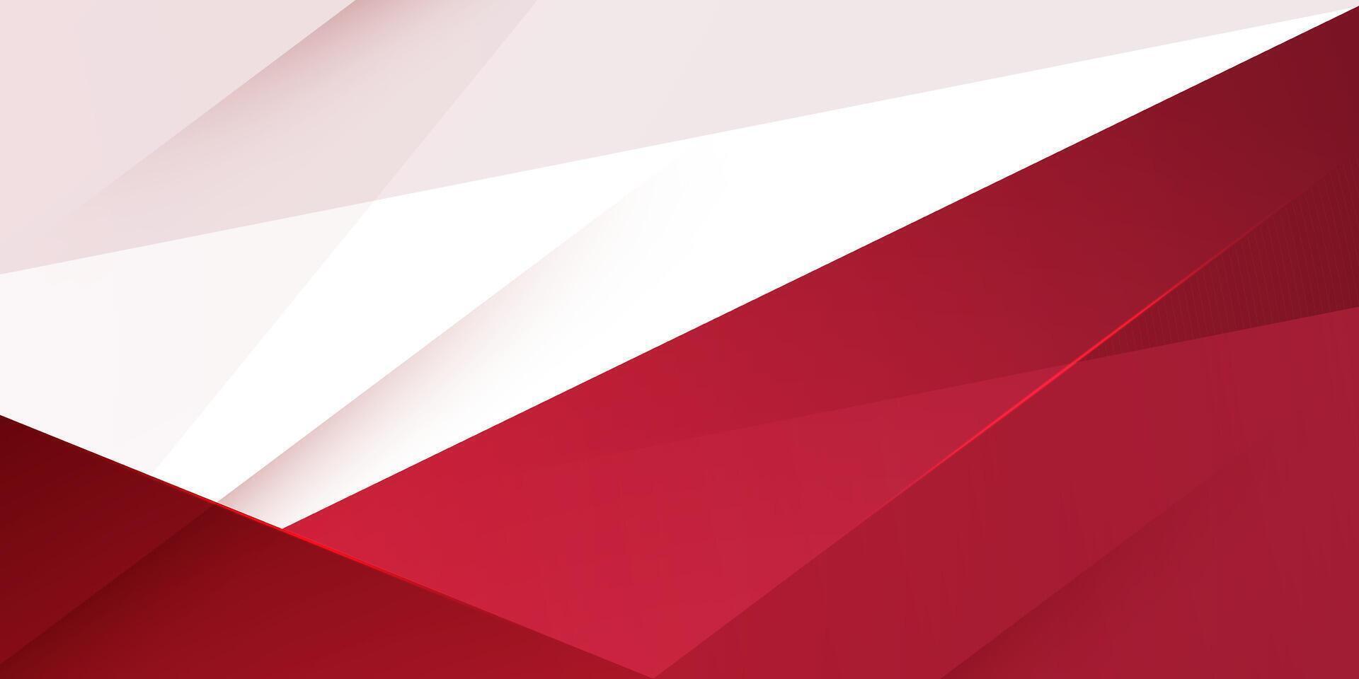 Abstract bright banner background with red and white color design. Simple overlap shadow and lights pattern element design. vector