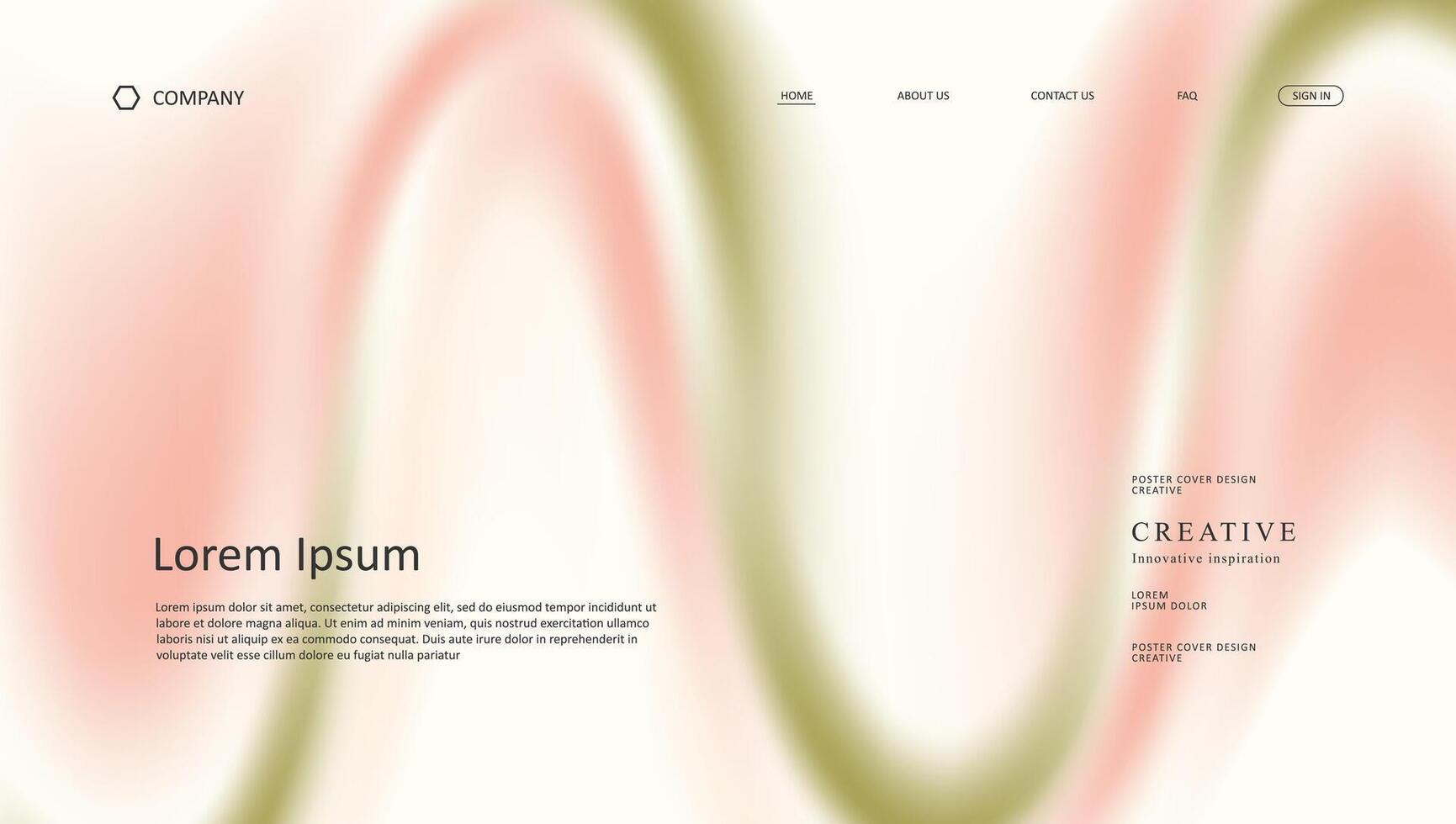 landing page with wave gradient vector