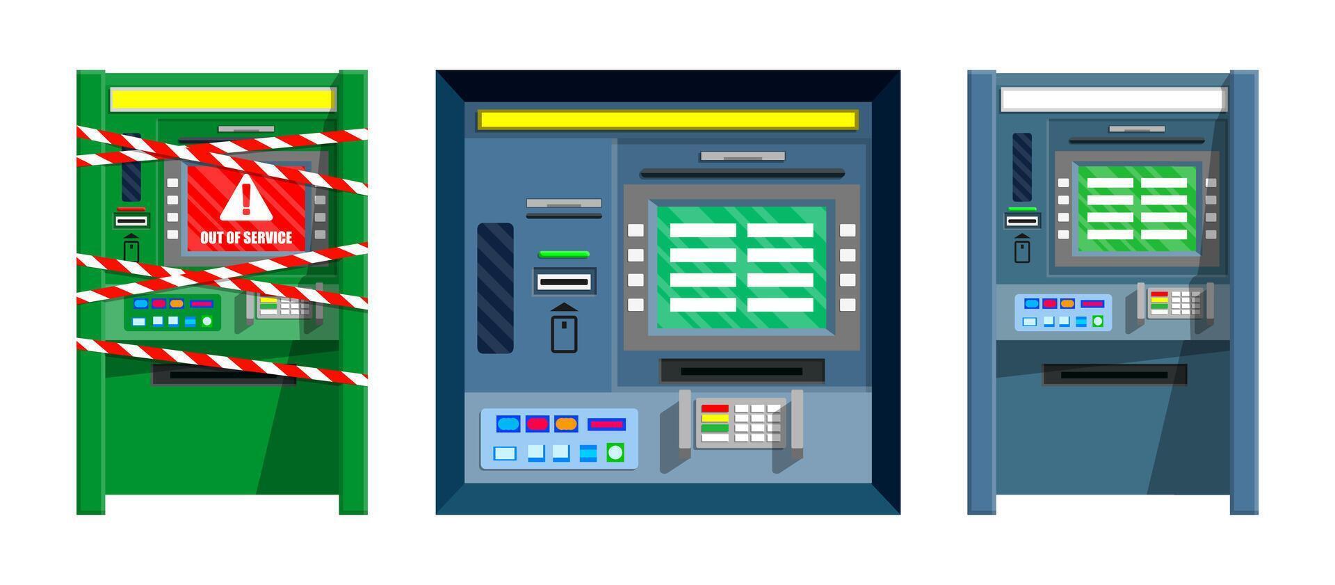 Out of service ATM machines vector
