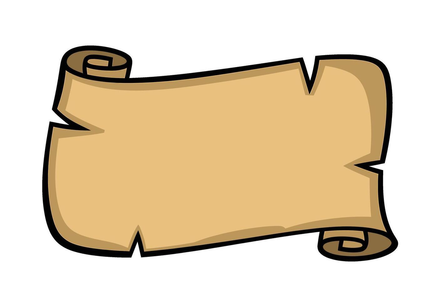 Cartoon ancient scroll with rolled edges parchment vector