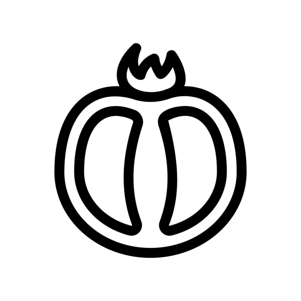 Vertically Sliced Tomato Showing its Inner Segments vector