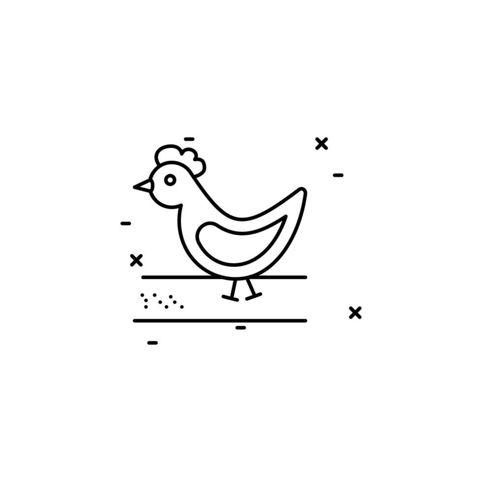 hen icon. Simple thin line, outline of Agriculture icons for UI and UX, website or mobile application on white background vector