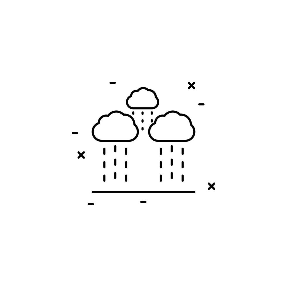 rain, cloud icon. Simple thin line, outline of Agriculture icons for UI and UX, website or mobile application on white background vector