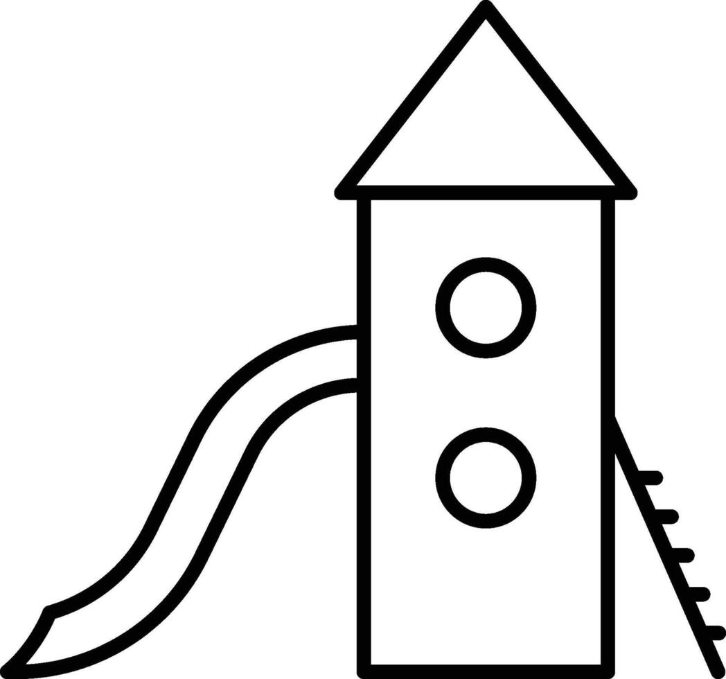 castle, slide icon. Simple thin line, outline of Amusement icons for UI and UX, website or mobile application on white background vector