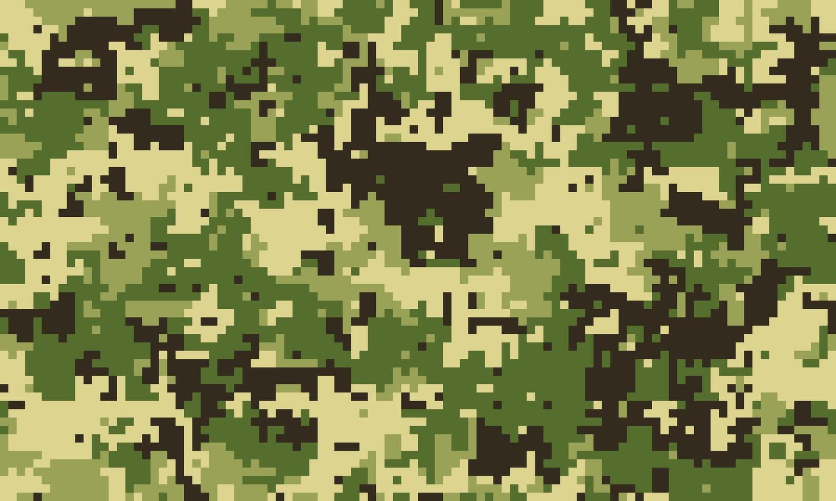 Abstract digital camouflage pattern. Versatile pixelated texture in earthy greens, browns, and beige. vector