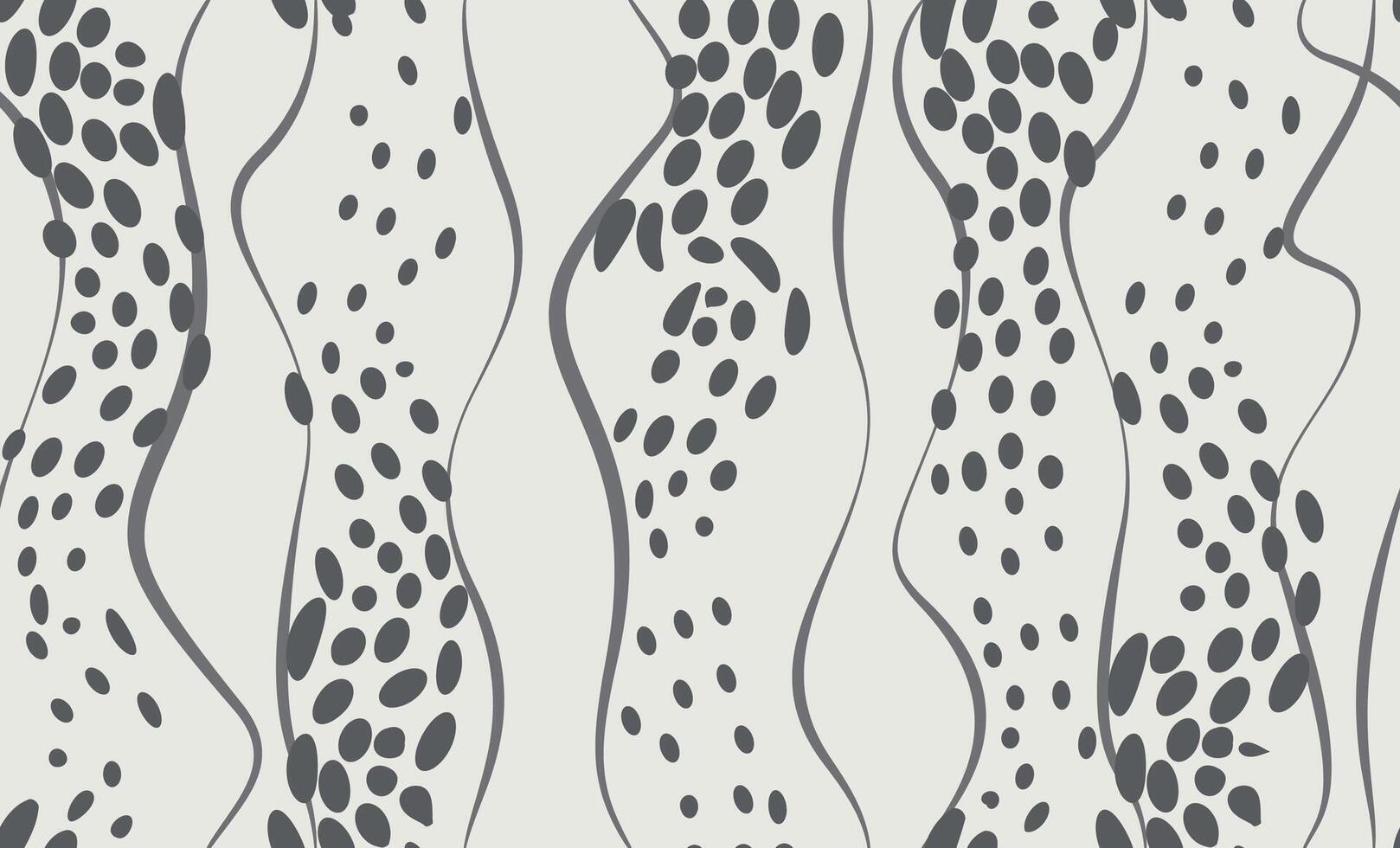 Seamless pattern with wavy lines and dots. Repeating decorative texture with flowing polka dot motion. Wave ripple background. Simple linear graphic. vector