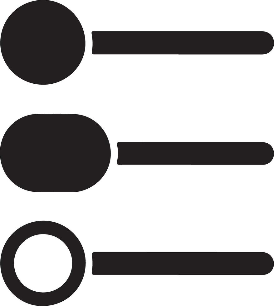 Simple Minimalist Black and White Toggle Switch Icon Set Three OnOff Buttons for User Interface Design vector