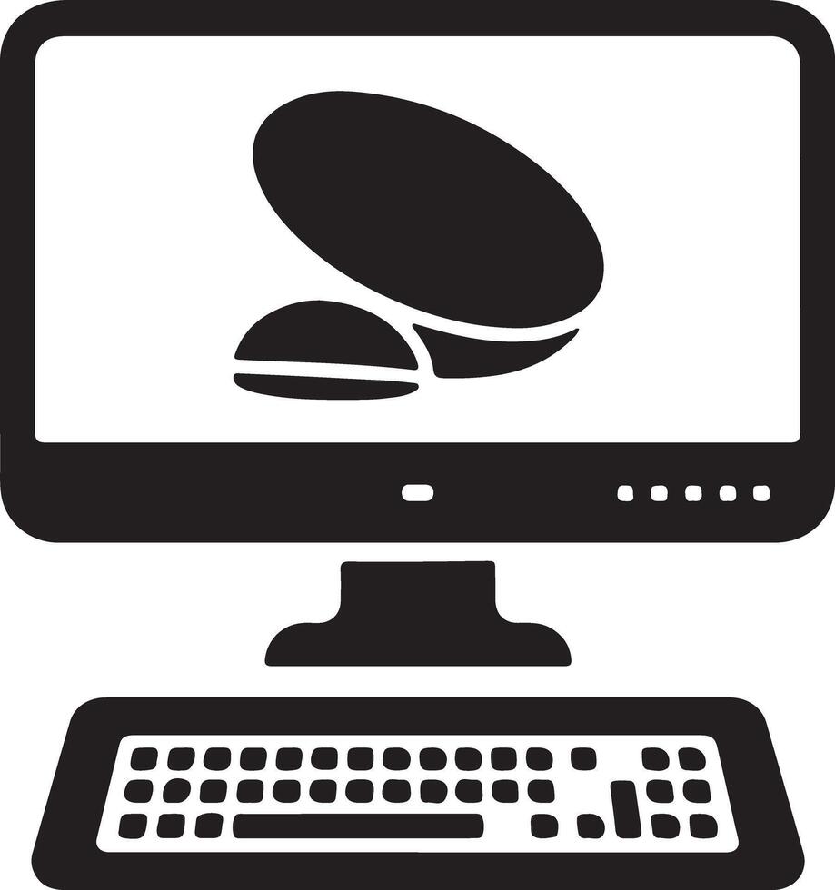 Online Medication Management A Serene Digital Display Showing Pills and a Keyboard for Secure and Easy E-Prescription Access. vector