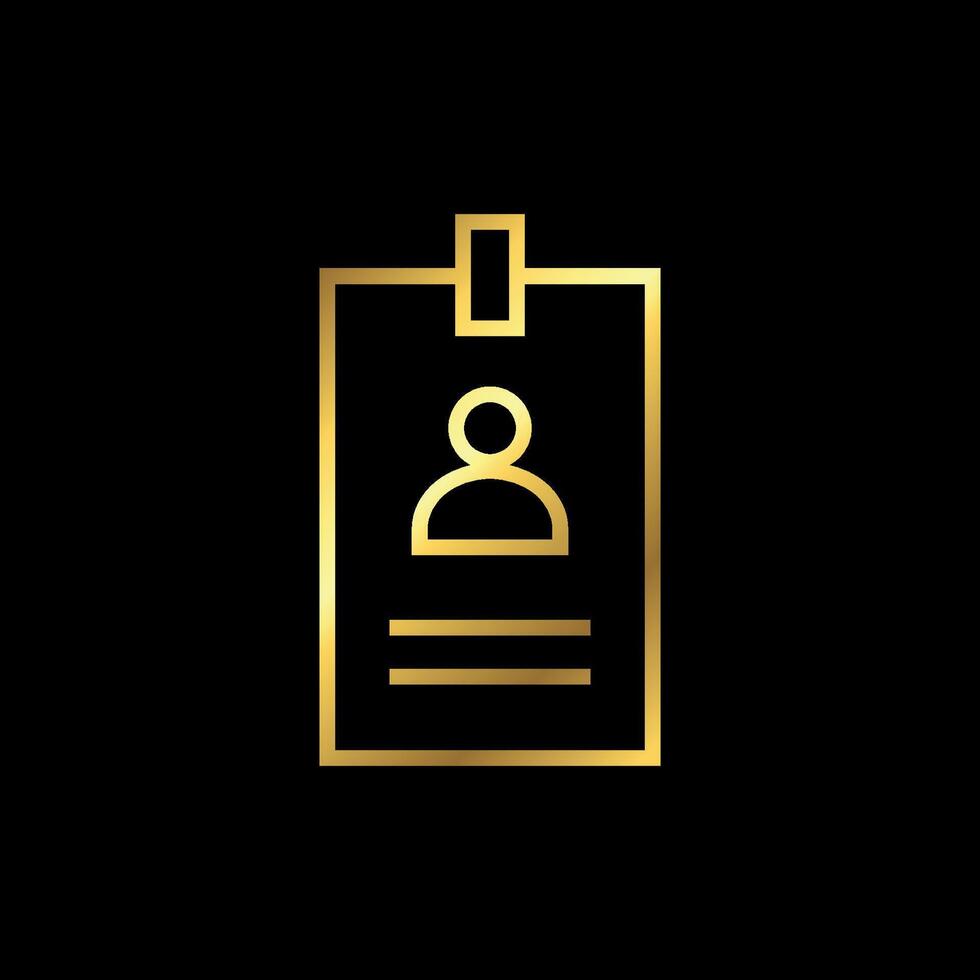 Modern Line Style Gold Color Name Tag Icon Template vector