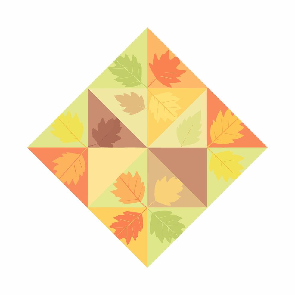 Geometric Autumn Leaves Pattern with Warm Color Palette vector