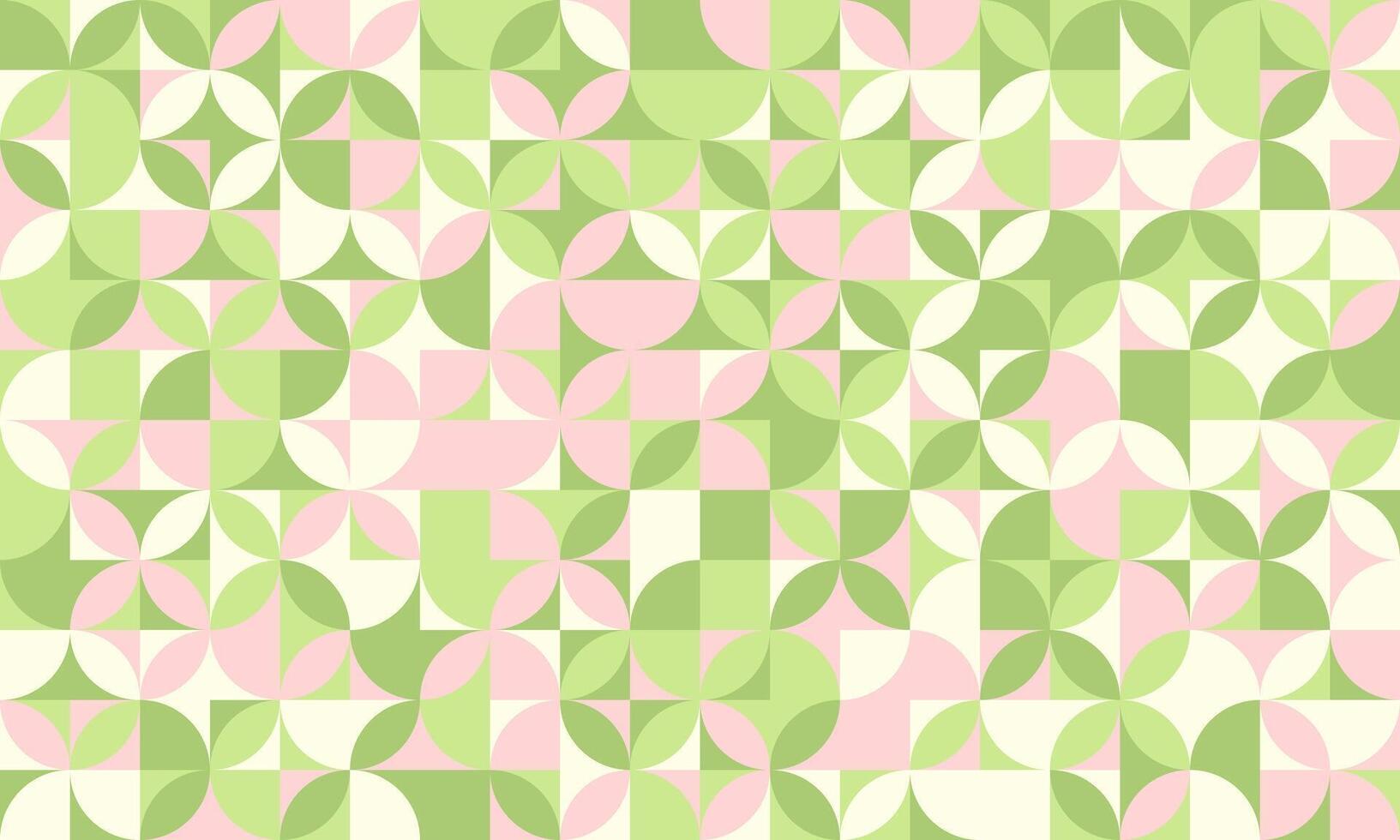 Abstract pastel geometric pattern. Seamless design with soft pink and green shapes, ideal for backgrounds, textiles, or website design. Modern, minimalist aesthetic. vector
