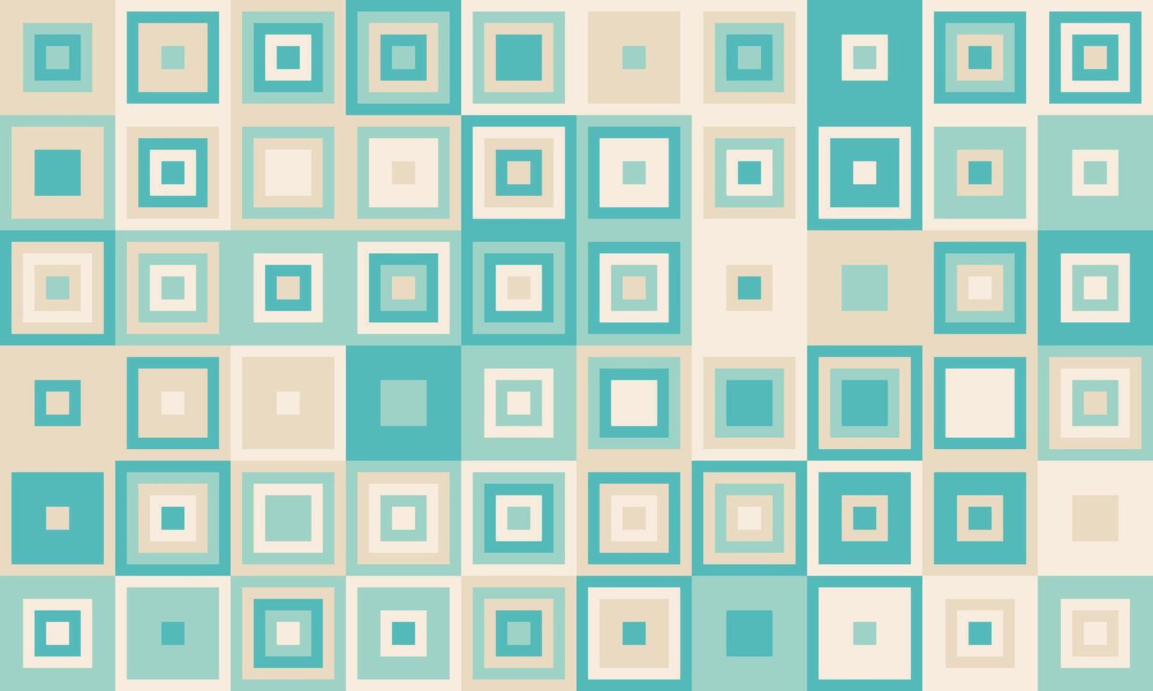 Abstract geometric pattern. Subtle teal and beige squares create a calming, modern design ideal for backgrounds, website banners, or textile prints. vector