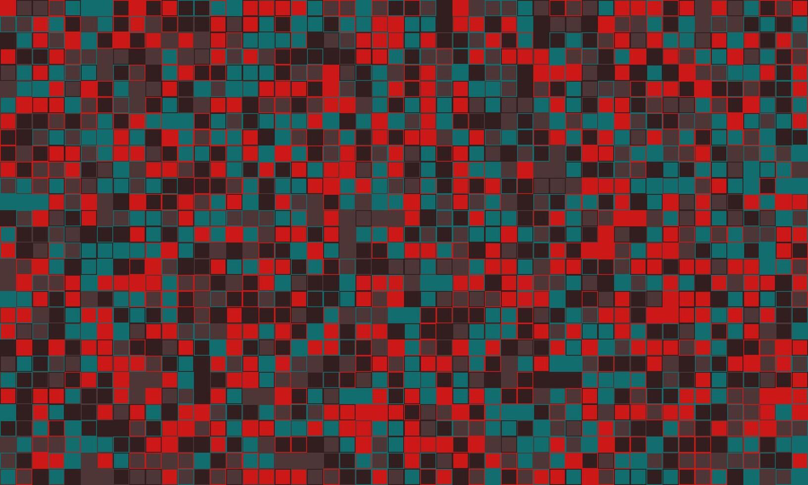Abstract mosaic background with red, teal, and dark grey squares. Ideal for website banners, tech presentations, or modern design projects. Represents data, technology, or digital concepts. vector